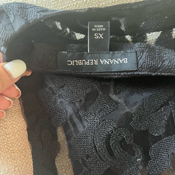 Banana Republic Black sheer guipure see through corp top - Picture 6 of 7